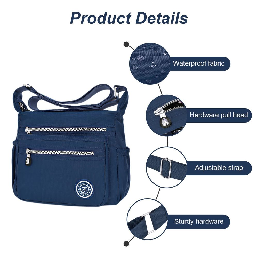 Waterproof Nylon Casual Crossbody Shoulder Messenger Bag Travel Purse XD - Picture 4 of 6